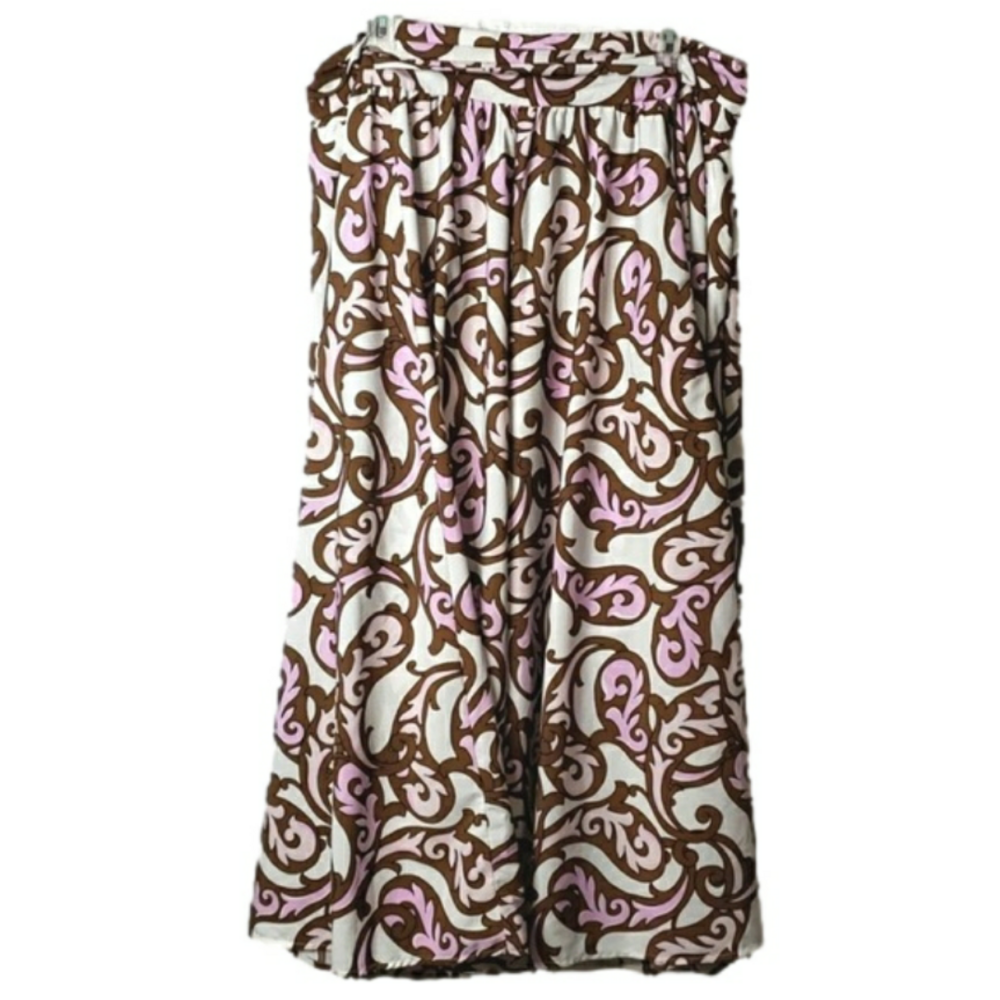 Cato Brown and Pink Paisley Women's Skirt 26W 28W Tall 3X 4X